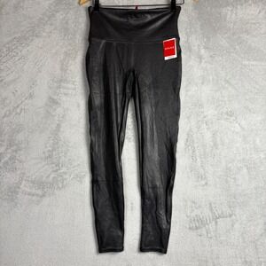 Spanx Faux Leather Leggings Black High Rise Shaping Legging Womens Large NWT